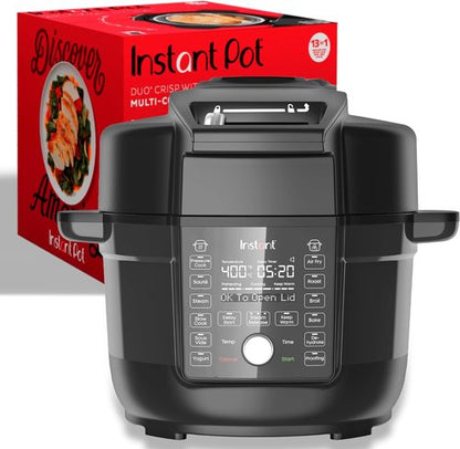 Instant Pot Duo Crisp - 13-in-1 Air Fryer & Pressure Cooker Combo | 6.5 Quart, 1500 Watts, Black - Over 800 Recipes
