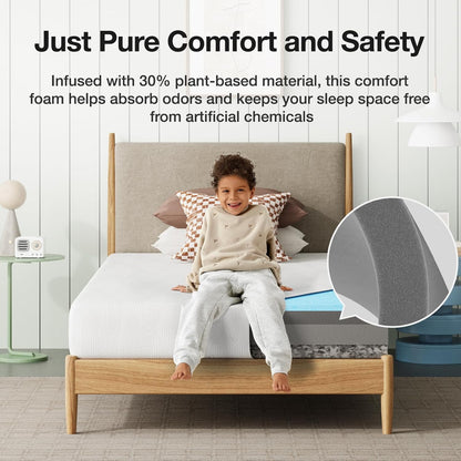 Novilla Twin Bed Mattress - 8 Inch Gel Memory Foam for Cooling Comfort & Pressure Relief | CertiPUR-US Certified, White