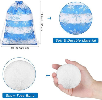 Elcoho Snow Toss Games Set - 22 Pieces with Balls & Drawstring Bag for Indoor/Outdoor Fun