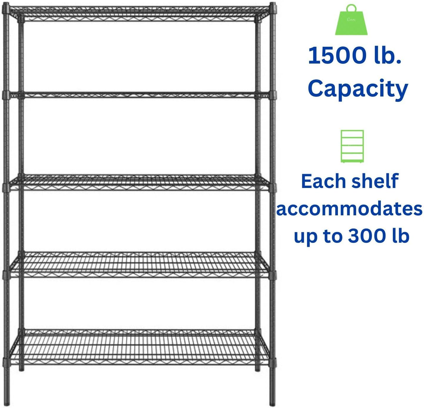 Regine Switzerland 5-Tier Metal Garage Storage Shelving Unit - Adjustable & Freestanding (36 in. W x 72 in. H x 14 in. D)