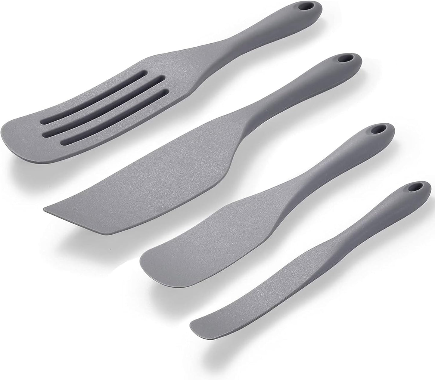 Tongjude Silicone Spurtle Set - Heat Resistant Cooking Utensils for Nonstick Cookware | 4-Piece Set