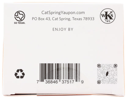 CatSpring Yaupon Lost Maples Medium Yaupon Tea, Naturally Caffeinated and Sustainable Tea. Texas tea and made in the USA, 16 Bags per Tea Box