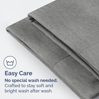 King Pillow Cases by [Brand Name] - Ultra Soft Hotel Quality Covers | Comfy, Cozy & Wrinkle-Free | 4-Piece Set in Heathered Grey