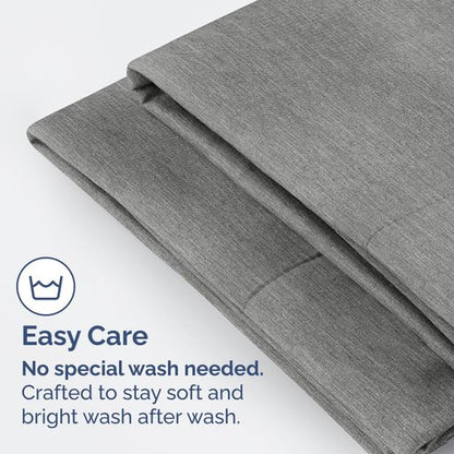 King Pillow Cases Set of 2 - Ultra Soft Hotel Quality Pillowcase Covers - Comfy, Cozy & Wrinkle Free - Shrinkage and Fade Resistant - Machine Washable Pillow Protectors - 2 Piece Set - Heathered Grey
