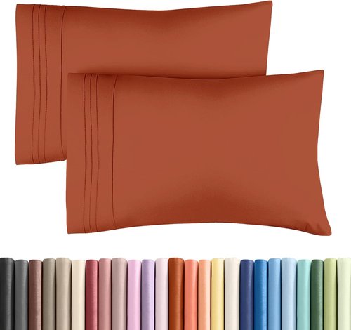 King Pillow Cases by [Brand Name] - Ultra Soft Hotel Quality Covers | Comfy, Wrinkle-Free, Stain Resistant - 2 Piece Set in Terracotta