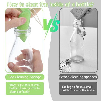 Magic Beans Bottle Cleaner, Mabor 6Pcs Bottle Cleaning Sponge Brush, Reuseable Bean Shape Water Bottle Cleaning Sponge with Rope for Internal Cleaning of Small Mouth
