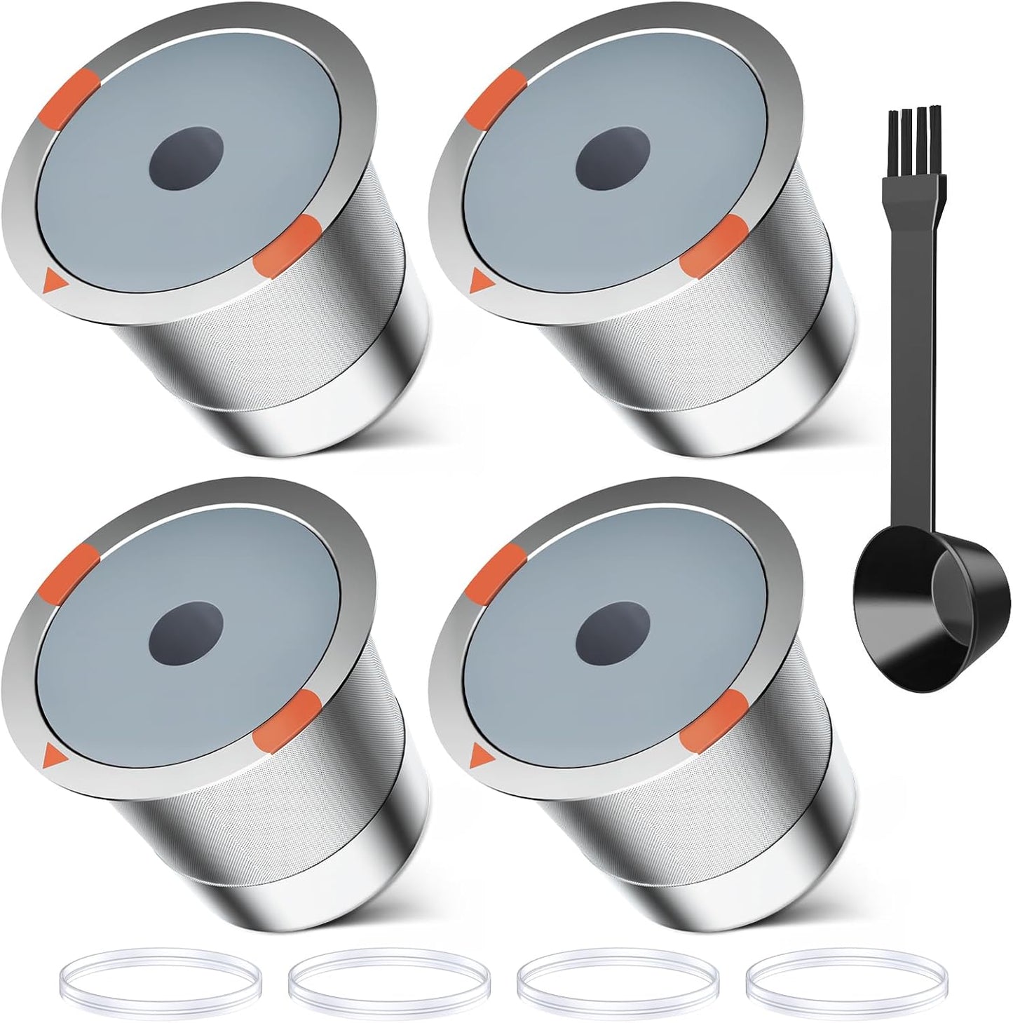 Skiennix Reusable K Cups - Universal Stainless Steel Filters for Keurig 1.0 & 2.0 | 4-Pack