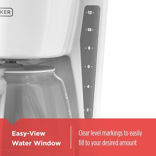 BLACK+DECKER 12-Cup Programmable Coffeemaker - White & Stainless Steel Finish
