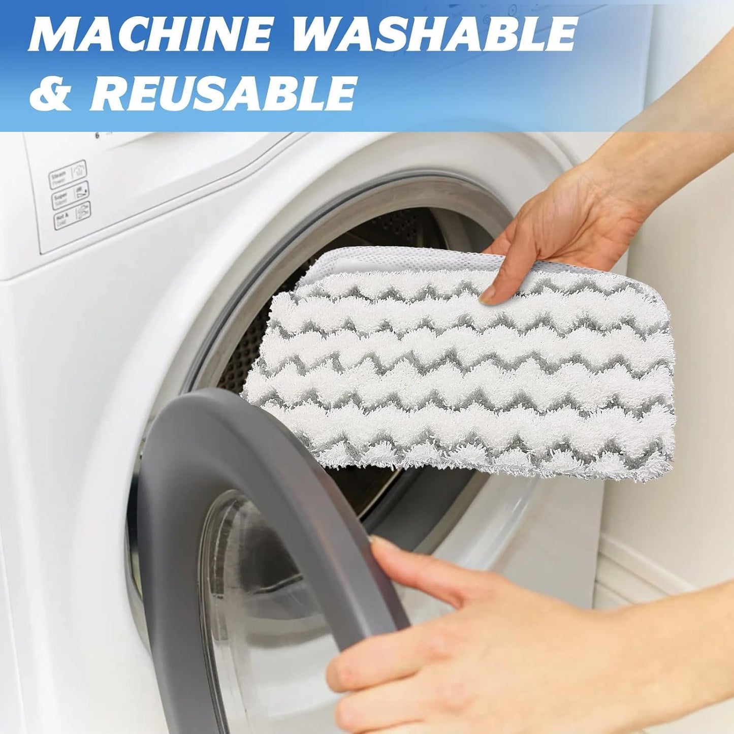 Shark 6-Pack Thickened Steam Mop Replacement Pads - Durable Microfiber, Washable for Pet Owners & Families