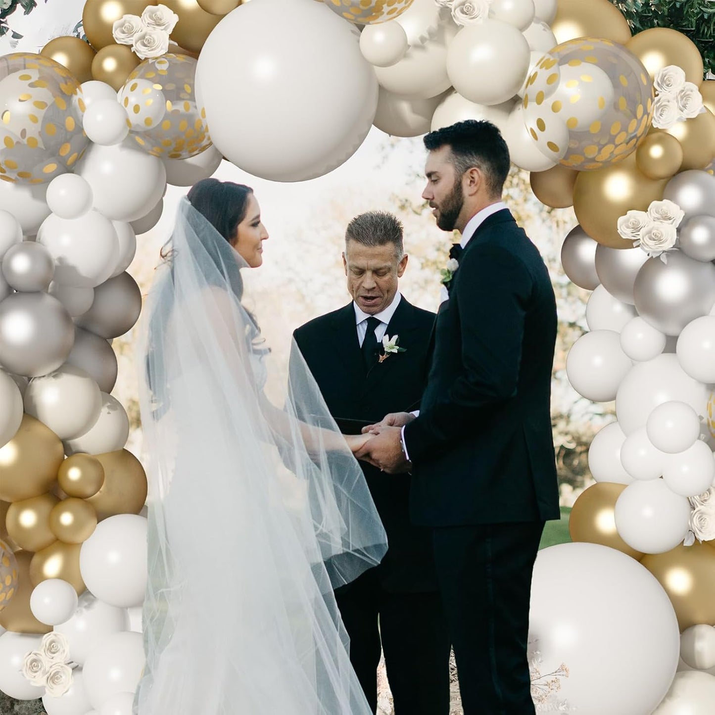 Ouddy White Balloon Set - 129 Pcs in Various Sizes with 6 Pcs 18” Matte White Balloon Arch Kit | Perfect for Birthdays, Weddings, and Celebrations