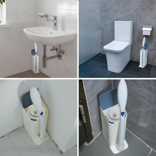 Clorox Toilet Wand Holder - Compatible Design | White & Blue, Includes Wand for Easy Cleaning