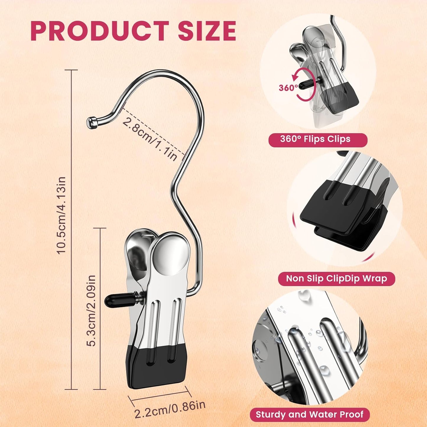Skiennix 30-Pack Pants Hangers - Space-Saving Clip Organizers for Leggings, Jeans & Skirts