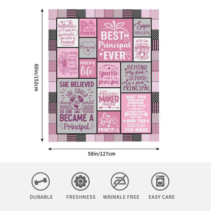 Principal Appreciation Gifts - Principal Gifts for Women - Principals Day Gifts - Gifts for Principal of School Female - Best Principal Retirement/Birthday Gifts Blanket 60" X 50"