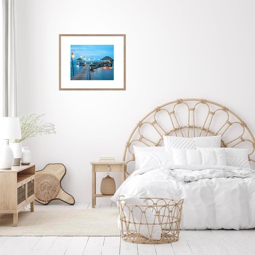 JCJMY 16x20 Picture Frame - Rustic Brown Wall Display for 11x14 Photos with Mat or 16x20 Without Mat