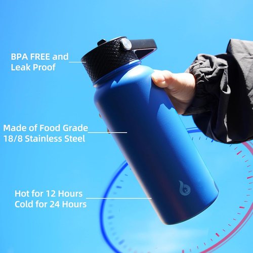 BJPKPK 40oz Stainless Steel Insulated Water Bottle - BPA Free, Leakproof Thermos for Sports & Gym, Sakura