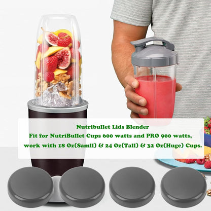 Nutribullet Replacement Lids - 4PCS BPA-Free Resealable Blender Cup Lids for 600W & 900W