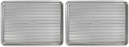 USA Pan Bakeware Nonstick Half Sheet Pan - Durable Aluminized Steel | Set of 2 Baking Sheets