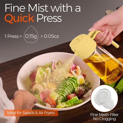 YARRAMATE Glass Olive Oil Sprayer - 16oz Food Grade Premium Spray Bottle for Cooking & BBQ (Pomelo)