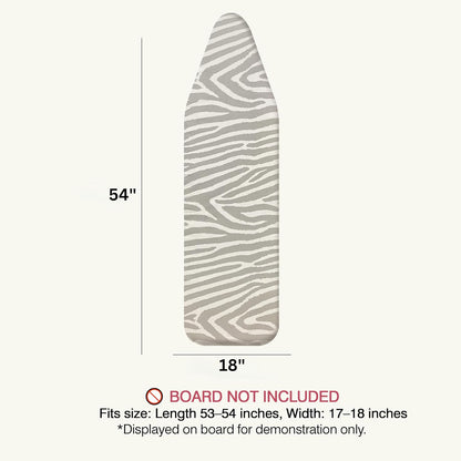UniSimp Ironing Board Cover - Extra Thick Natural Cotton, Scorch & Stain Resistant | 18"x54" Zebra Design