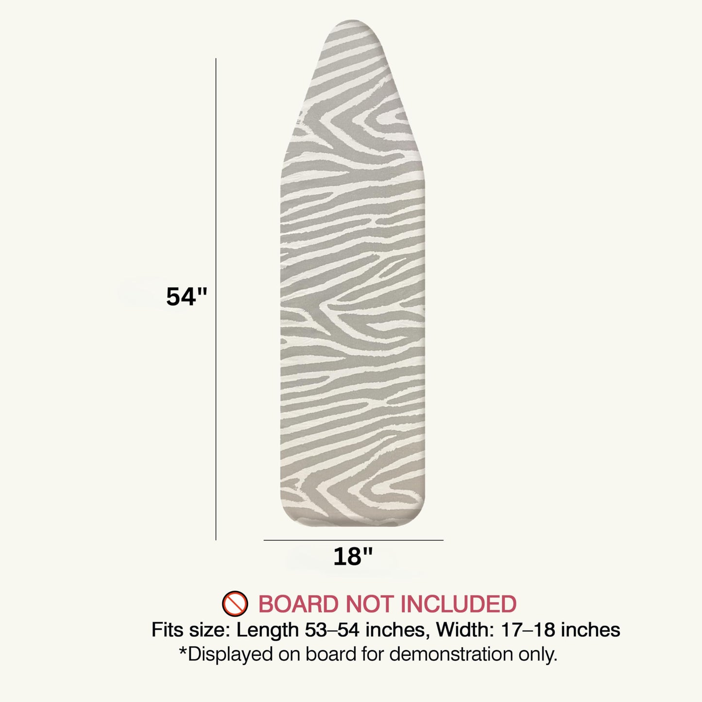 UniSimp Ironing Board Cover and Pad 18"x54" Extra Thick Natural Cotton, Scorch and Stain Resistant Iron Board Cover, Extra Large Iron Board Cover with Fasteners Heavy Duty Heatproof Elastic Edge Zebra