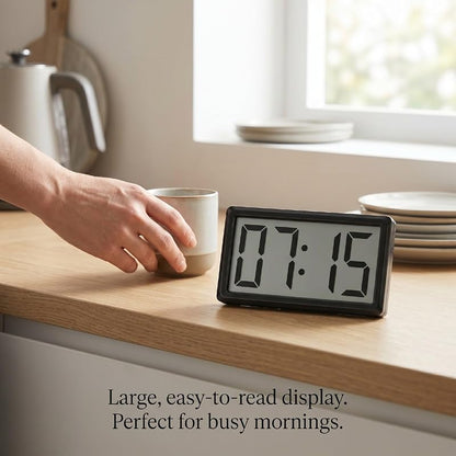 Banapoy Small Digital Clock - Magnetic Fridge & Desktop 12-Hour Battery Powered (Black)