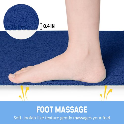 Hargiis Non-Slip Bathtub Mat, 2 Pack Anti Slip Shower Mat, Fast Drying Bathtub Mats, Foot Scrubber Mat, Anti Slip Mat for Tub, Floor, Bathroom, Kitchen, Home, Hotel (Navy Blue 24"×16"+24"×16")