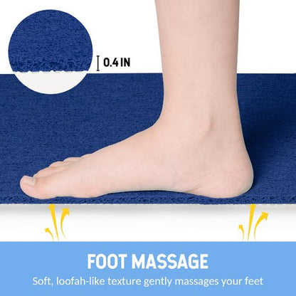 Hargiis Non-Slip Bathtub Mat, 2 Pack Anti Slip Shower Mat, Fast Drying Bathtub Mats, Foot Scrubber Mat, Anti Slip Mat for Tub, Floor, Bathroom, Kitchen, Home, Hotel (Navy Blue 24"×16"+24"×16")