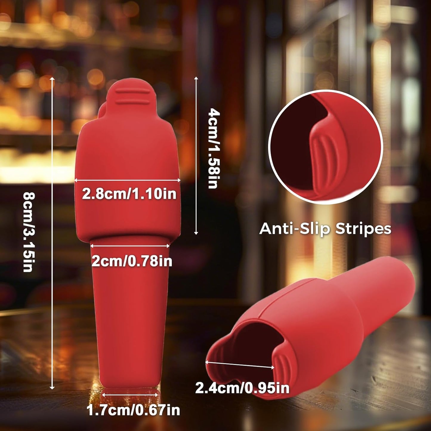 Silicone Wine Stopper for Wine Bottles, 2026 Upgrade Reusable Wine Stoppers for Wine Bottles, Seal Bottle Cover for Beer Champagne, Glass Bottle Sealer Covers Wine Stoppers for Home Use (4)