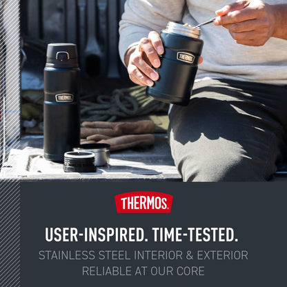 THERMOS Stainless King Vacuum-Insulated Food Jar - 24 Ounce Capacity, Matte Steel Finish