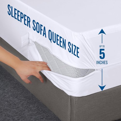 Utopia Bedding Waterproof Mattress Protector Sleeper Sofa Queen Size (Pack of 10), Zippered Mattress Encasement Bed Bug and Dust Mite Proof, Absorbent Six-Sided Mattress Cover