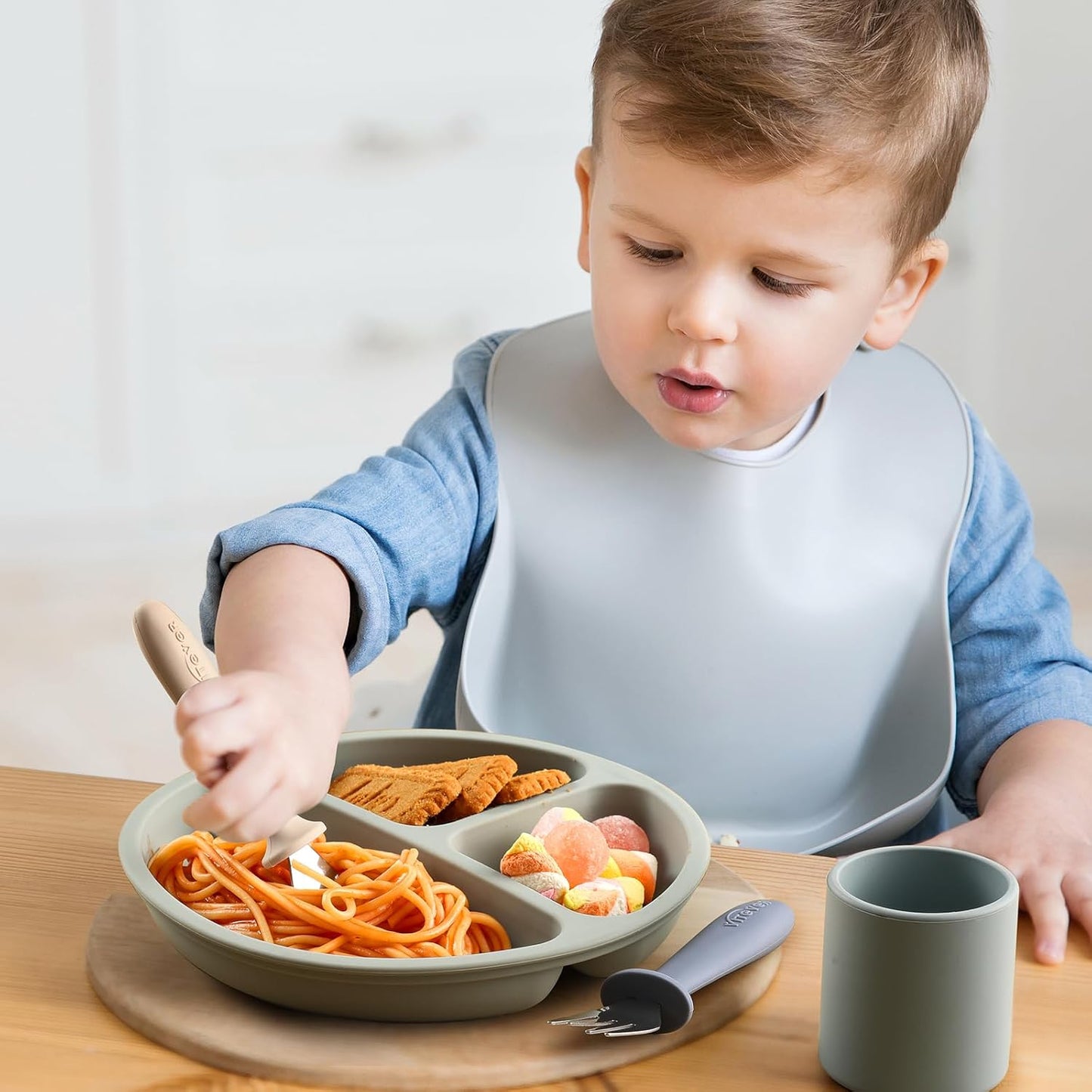 Skiennix Toddler Forks Set - 6-Piece Kids Safe Utensils with Silicone Handles | BPA-Free, Dishwasher Safe