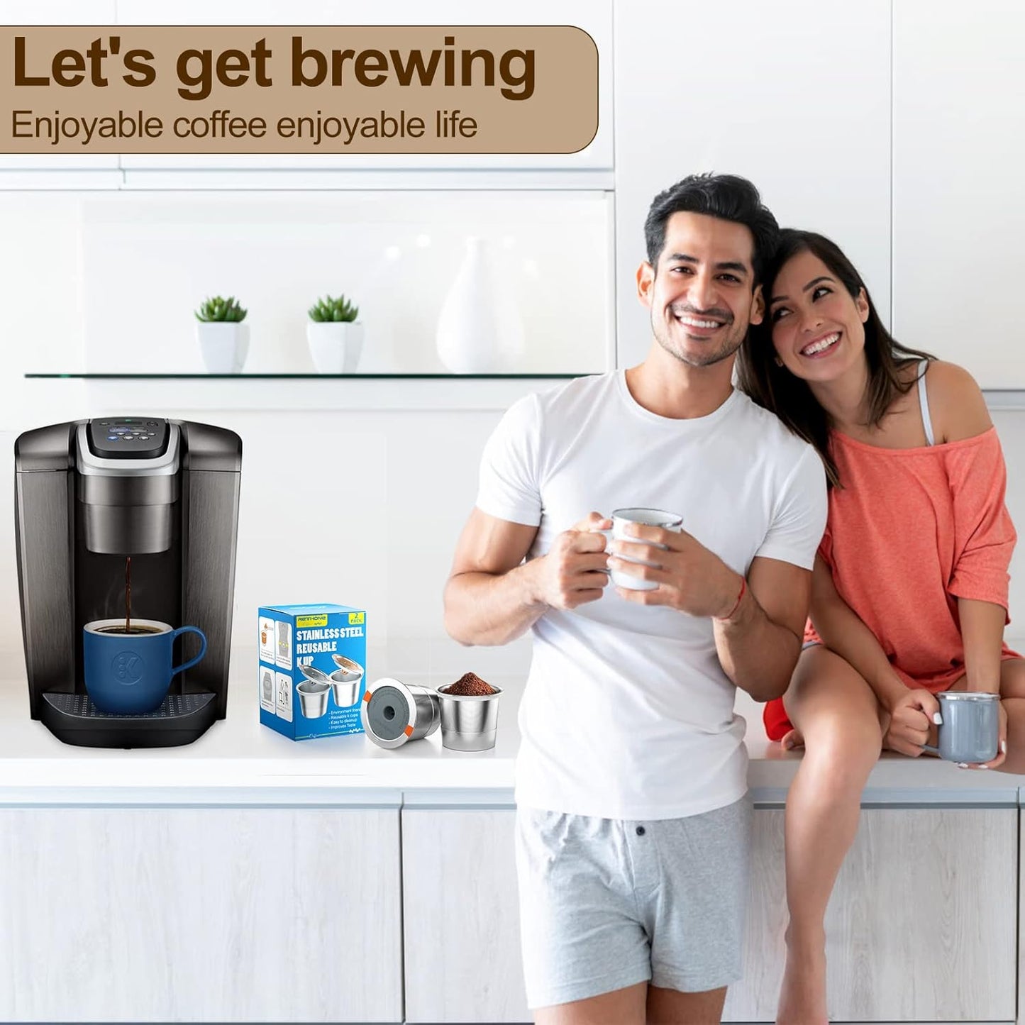 RETHONE Reusable K Cups - Stainless Steel Coffee Filters for Keurig 1.0 & 2.0 | BPA-Free, 2-Pack