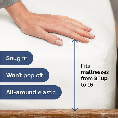 Queen Size 4-Piece Sheet Set | Skiennix Comfy Cooling Bed Sheets - Luxury Hotel Quality - Deep Pockets, Soft & Wrinkle-Free - Antique White
