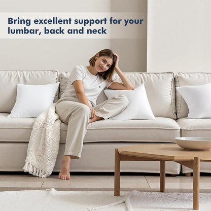 MIULEE Throw Pillow Inserts - Pack of 2 | 18x18 Inch | 100% Virgin Fiber Filling for Bed & Couch