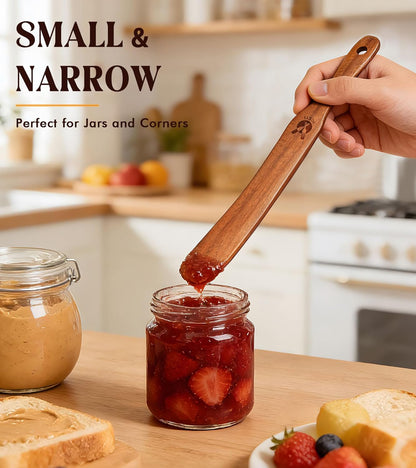 Skiennix Skinny Spurtle - Natural Teak Dough Whisk for Sourdough Starter & Mixing | Kitchen Utensil