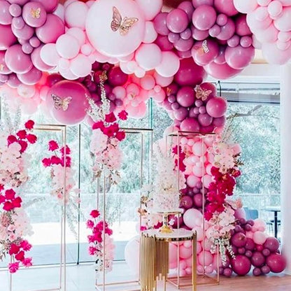 PartyWoo Hot Pink Balloons - 140-Piece Metallic Balloon Arch Kit for Engagements, Showers & Birthdays