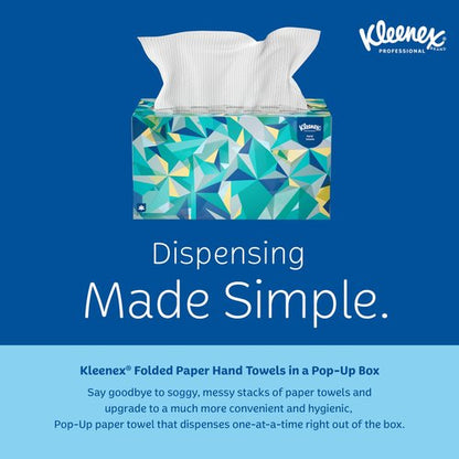 KLEENEX Pop-Up Box Hand Towels, Paper, 9 x 10-1/2, 120/pack
