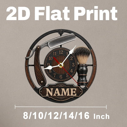Personalized Barber Wall Clock - Custom Name Barbershop Clock (Variation: Barber Clock 1)