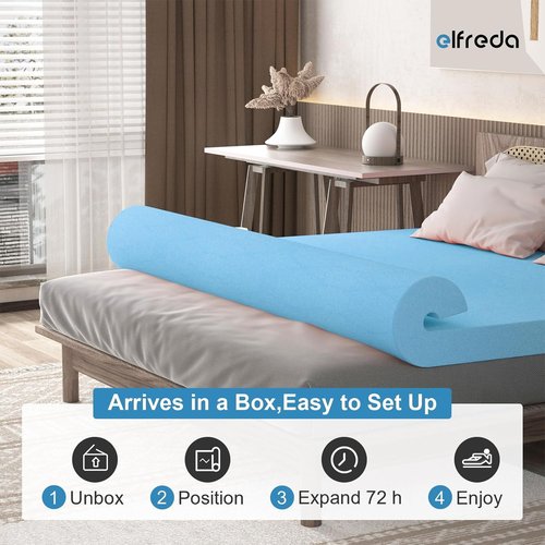 Elfreda Twin Mattress Topper - Pressure-Relieving Bed Pad | 3-Inch Comfort in a Box