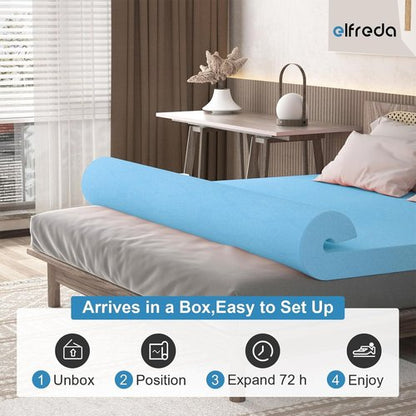 Elfreda Twin Mattress Topper - Pressure-Relieving Bed Pad | 3-Inch Comfort in a Box