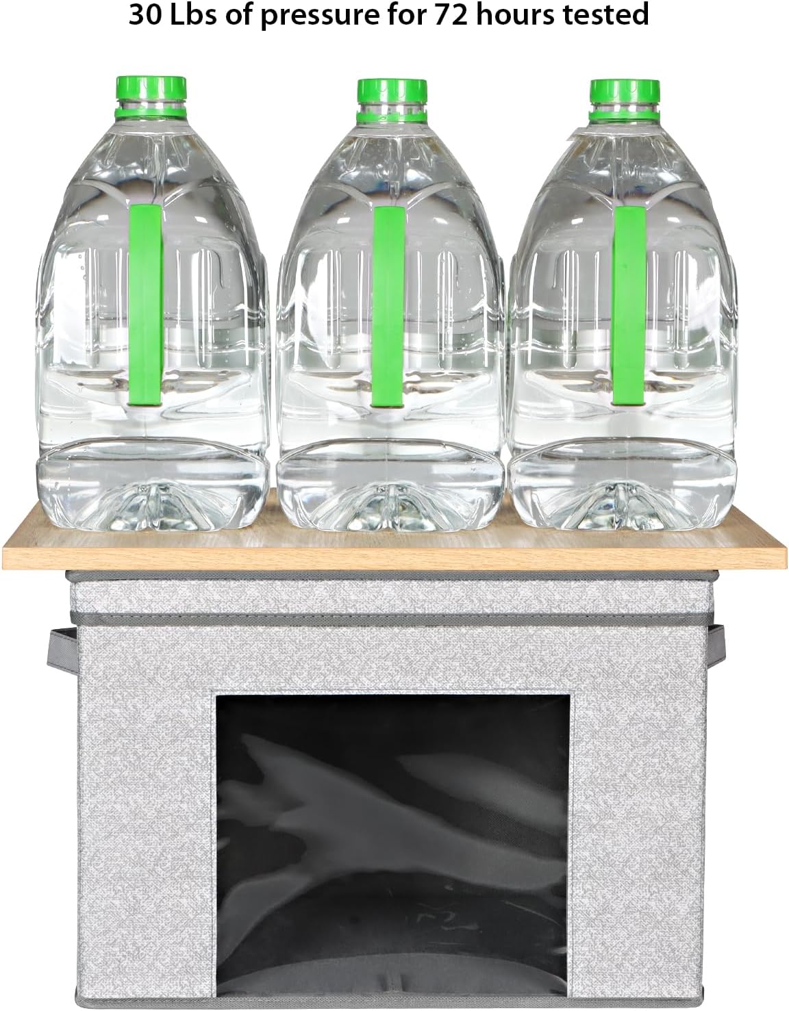 Univivi Foldable Fabric Storage Boxes - Large Collapsible Bins with Lids | 4-Pack Gray Organizer (17" x 12" x 12")