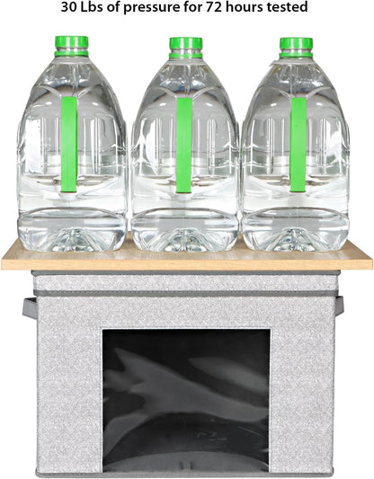 Univivi Foldable Fabric Storage Boxes - Large Collapsible Bins with Lids | 4-Pack Gray Organizer (17" x 12" x 12")