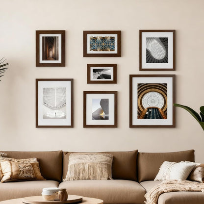 Regine Switzerland 11x14 Picture Frame - Display 8x10 Photos with Mat or 11x14 Without Mat, Brown