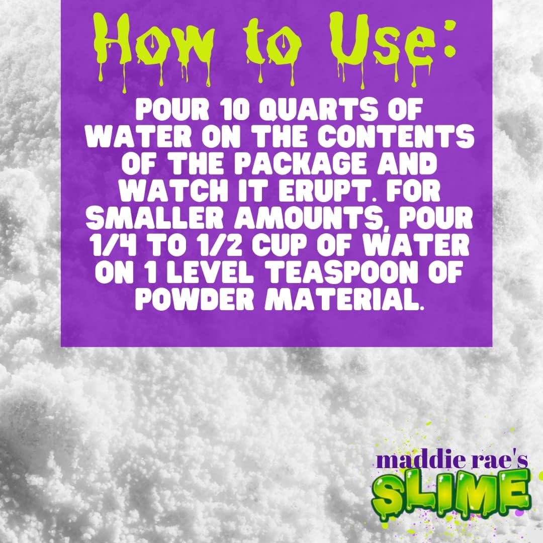 SCS Direct Maddie Rae's Instant Snow XL Pack - Create 5 Gallons of Safe, Non-Toxic Artificial Snow | Perfect for DIY Crafts & Holiday Fun