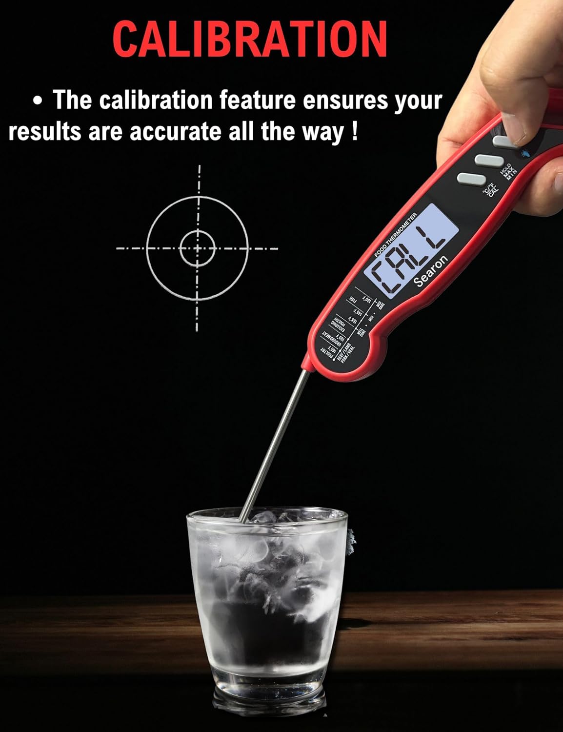 Searon Digital Meat Thermometer - Instant Read, Waterproof & Backlit | Perfect for BBQ, Grilling & Baking