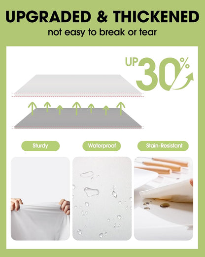 Pureegg Disposable Table Set - 10 Pack of 54''x108'' Tablecloths & 14''x108'' Runners, Leakproof & Stain-Resistant for Events