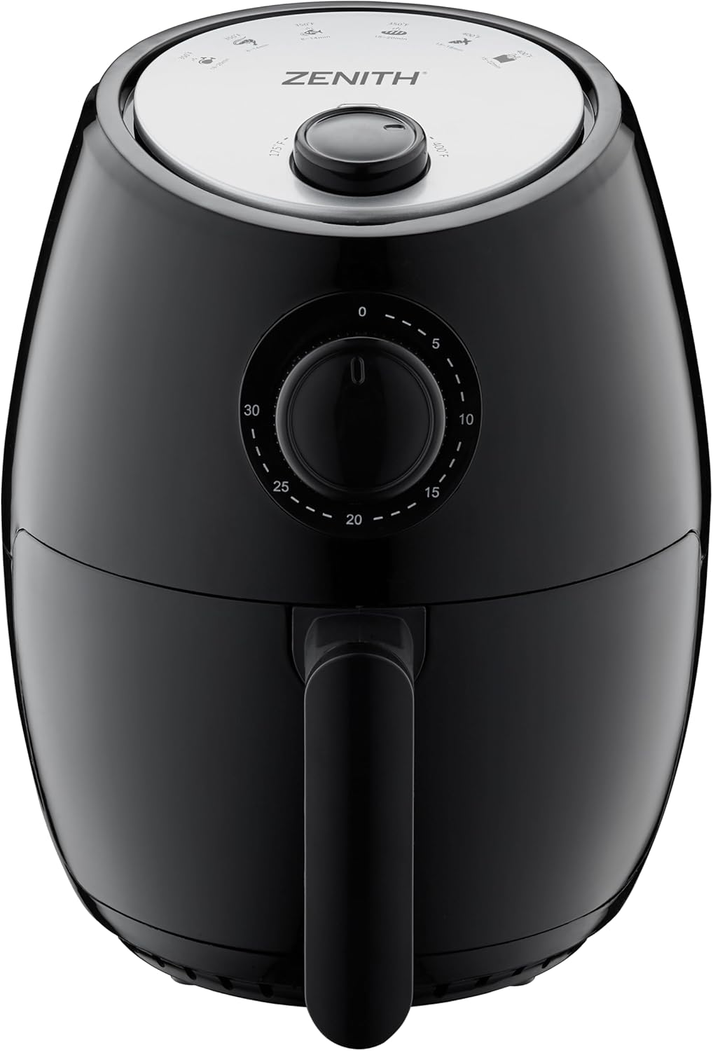 Zenith AirMax Compact Air Fryer - Healthy Cooking with Adjustable Temperature Control, 2.1 Qt, Black