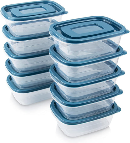 Skiennix Food Storage Containers - BPA-Free Plastic Meal Prep Set | 10PCS, Microwave & Freezer Safe, 0.53 Quarts Each