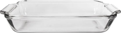 Anchor Hocking Glass Baking Dishes - 2 Piece Set of 2 Qt & 3 Qt Casserole Dishes for Oven Use
