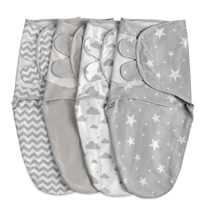Organic Baby Swaddle Sleep Sacks, 4-Pack Swaddles for Newborns Baby Essentials, Infant 0-3 Months, 100% Cotton Soft & Snug Adjustable Wrap Nursery Swaddling Blankets Improves Sleep